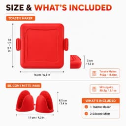 Microwave Sandwich Maker Non Stick Toastie Grill Pan With Silicone Mitts Removable Baking Plates For Fast Breakfast