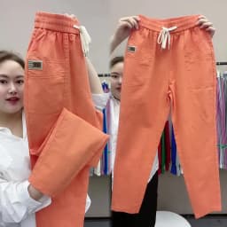 Women's Harem pants Summer Vintage Thin High Waist Straight Casual Pants Women Fashion Loose Cotton linen pants Trousers Female