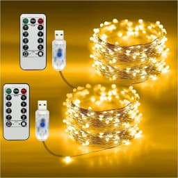 5/10/20/30M Remote Control Copper Wire Lamp with 8 Functions USB LED String Lamp Flower Wreath Wedding Christmas Decoration Lamp
