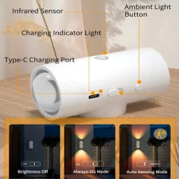 LED Night Lights Motion Sensor RGB Ambient Light Magnetic USB Rechargeable Party Corridor Closets Double-head Sunset Wall Lamp