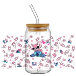 popular UV DTF 3D Cup Wrap Sticker Cute Cartoon blue Monster Design For 16oz Mugs DIY Durable Decal Transfer stickers