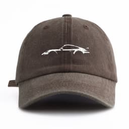 1pc car Print Washed Baseball Cap for Adults, Minimalist Retro Style Casual Soft Adjustable Dad Hat, Perfect As Gift