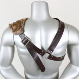 Medieval Viking Belt the Renaissance Knight Accessories with Fur Shoulder Armor Suit PU Leather Role Playing Accessories