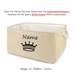 Custom Dog Toy Box - Dog Toy Basket, Collapsible,Dog Toy Bin with Comfortable Handles for Storage of Dog Toys, Dog Accessories