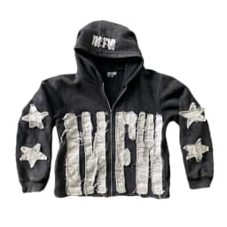 star pattern patchwork sweater letters long-sleeved pullover hoodie loose and fashionable trendy original street style vintage