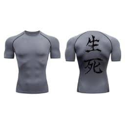 Yin Yang Sword Print Short Sleeve Compression Shirts for Men Summer Athletic Quick Dry T-shirts Gym Workout Running Tees Tops