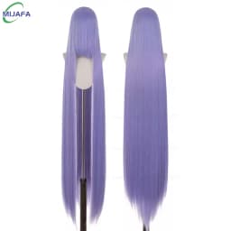 700g High Quality 59" 150cm Long Straight Cosplay Wig With Bang Blond Brown Red Green Blue Heat Resistant Hair Colors Anime Wigs
