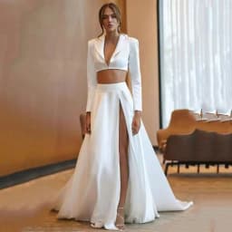 Satin Wedding Party Long Skirt A Line High Side Slit Removable Bridal OverSkirt Femme Bridal Detachable Train 2025 Customized