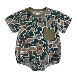0-18M Newborn Infant Baby Boy Summer Romper Outfit Camouflage Short Sleeve Bodysuit Jumpsuit Clothes