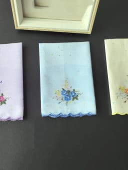 Thin Feel Cotton Handkerchief for Women, Printed Handkerchief, Retro 3PCs, 11.6in