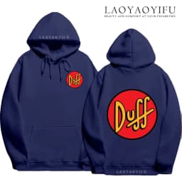 The Simpsons Duff Beer Circle Logo V2 Hoodie Funny Retro Street Fashion Men's Gift Long Sleeve Design Printed Family Pullover