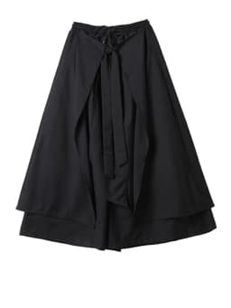 [EAM] High Elastic Waist Black Bandage 2 Layers Wide Leg Pants New Trousers Women Fashion Tide Spring Autumn 2026 1DJ0396