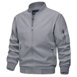 TACVASEN Mens Spring Fall Thin Daily Jackets Lightweight Casual Windproof Zip Pockets Coats Biker Outwear Outdoor Male