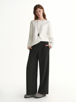 DUSHU 2025 Winter Women's High Waist Drawstring Fleece Lined Loose Fit Casual Pants with Soft Fabric for Comfortable Daily Wear