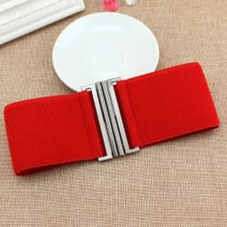 New Wide Elastic Belt Solid Color Corset Belt Metal Buckle Lady Fashion Cummerbands Stretch Cinch Waistband Women Waist Belt
