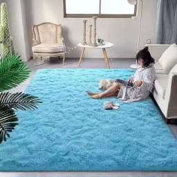VIKAMA Tie-dyed Fluffy Carpets For Living Room Decor Bedside Rug Warm Plush Floor Mats Children's Room Play Mats Furry Carpet