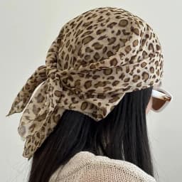 2025 Spring Leopard Print Square Scarf Women Satin Bandana Thin Edge Scarves HeadBand Fashion Lady Hairband Wrap Neckerchief
