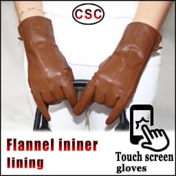 Genuine Sheepskin Gloves Women's Winter Warm Thickened Thin Touch Screen Leather Gloves Outdoor Riding High-end Fashion New 2026