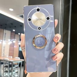 Magic6 Magic5 6lite 5lite Luxury Plating Ring Holder Stand Case For Huawei Honor Magic 6 5 Lite Pro 5g X9a X9b Silicone Cover