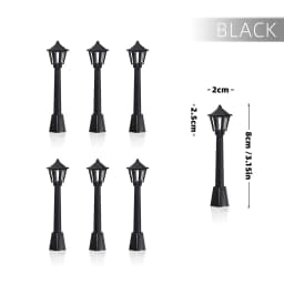 6/12pcs Miniature Street Lights Plastic Model Railway Train Lamp for Doll House Micro Landscape Diy Fairy Garden Christmas Decor