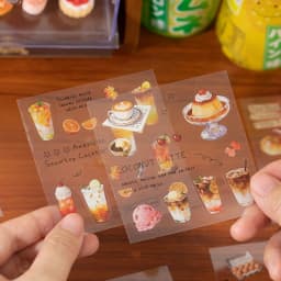 20 Pcs PET Die cut Stickers book Retro Cartoon Food Decorative handmade Scrapbooking Stickers Diary Japanese Stationery Supplies