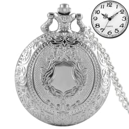 Royal Gold Shield Crown Pattern Quartz Pocket Watch Top Luxury Necklace Pendant Chain Steampunk Clock Collectibles Jewelry Gifts