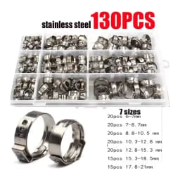 130/80/45PCs Stainless Steel Ear Stepless Clamp Worm Drive Fuel Water Hose Pipe Clamps Clips 1PC Hose Clip Clamp Pliers