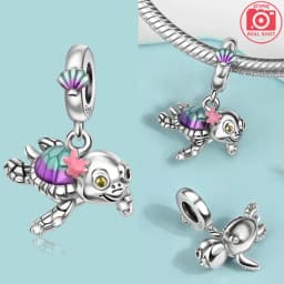 925 Sterling Silver Ocean Series Blue Turtle Starfish Shell Fit Original Bracelet Charms for Women diy Fine Jewelry Gifts