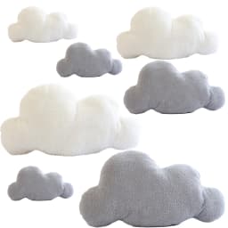 Realistic Cloud Plush Toy-Soft Stuffed Cloud in Gray&White, 3 Sizes, Fluffy Pillow Gift for Kids, Nursery Decor, Relaxation