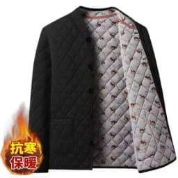 Thickened Winter Cotton Jacket for Elderly Men Warm Fleece Lined Cold Proof Grandpa Style Casual Fashion Urban Loose Fit Coat