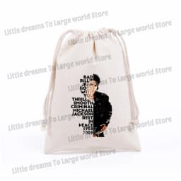 Michael Jackson Drawstring Bag Graphic Figure Print Pockets Gifts Bags Portable Jewelry Storage Pouches Men Women Packing Bags