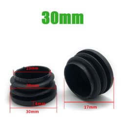 Black PE Plastic Round Pipe Plugs, Dia 10-100mm Furniture Foot Caps, Chair/Table Leg Protectors, Dustproof Tube Hole Covers
