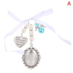Bridal Bouquet Heart Photo Frame Memory Charm Wedding With Heart Beads Handmade