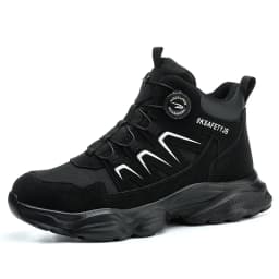Rotating Button Safety Boots Shoes Man Steel Toe Safety Work Shoes Lightweight Non Slip Work Boots Men Sneaker