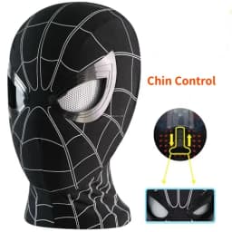 1:1 Miles Morales Mask with Movable Eyes Mascara Electric Gwen Spider Helmet Ring Control Halloween Cosplay Mask Toy Man Gift