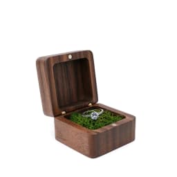 Black Walnut Solid Ring Box Single Double Ring Box Earrings Box Cufflinks Box Vintage Wooden Ring Box Exquisite Gift Box