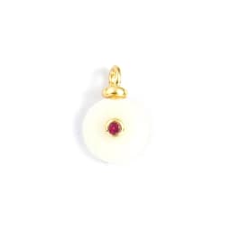 1 Piece Cubic Zirconia & Natural Stone Geometric Charms Round 18K Gold Plated Pendants For DIY Necklace Bracelet Jewelry Making