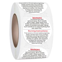 50-500pcs Candle Jar Container Labels Wax Melting Safety Stickers Decal For Candle Jars And Votives 1inch Warning Label Sticker
