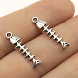 20pcs Fish Bone Charms For Jewelry Making Antique Bronze Silver Color Pendants DIY Crafts Making Findings Handmade Jewelry