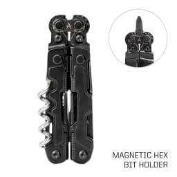SOG PowerLitre 19 Functions Compact Multitool EDC 5 Inch Lightweight Stainless Steel Multifunctional Pliers W/ Folding Knife Wire Cutter Magnetic Bit Holder Corkscrew For Survival Hiking Home DIY Outdoor Emergency Repair Portable Hand Tools W/ Pocket Clip