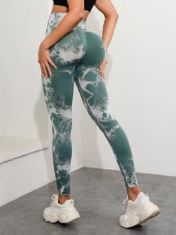 Tie Dye Seamless High Waisted Workout Leggings For Women Scrunch Butt Lifting Yoga Gym Athletic Pants
