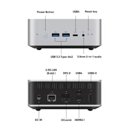 MINISFORUM Mini PC AI X1 AMD Ryzen AI 9 HX 470 370 R7 255 2*USB4 OCuLink Built-in Dual Speaker Desktop Gaming PC Computer WiFi7