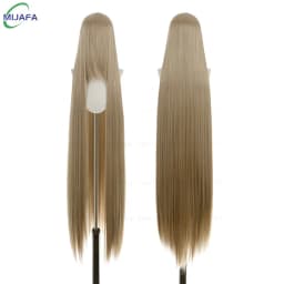 700g High Quality 59" 150cm Long Straight Cosplay Wig With Bang Blond Brown Red Green Blue Heat Resistant Hair Colors Anime Wigs