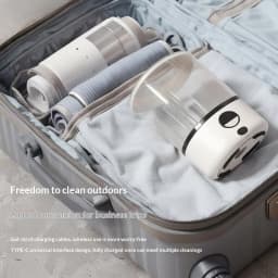 Mini Portable LED Washing Machine 2L White 2000mAh Rechargeable Turbine Laundry Cup for Children’s Underwear Socks