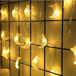 1pack Ramadan Decor Moon String Lights Battery Operated LED Ramadan Mubarak Lights For Crescent Party Home Garden Living Rooms