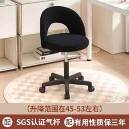 Simple Light Luxury Computer Chair Girls' Bedroom Makeup Stool Lamb Fleece Backrest Seat Lifting And Rotating Modern Furniture