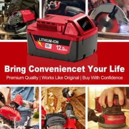 M18 For Milwaukee 18V Power Tool Battery, Charger BR XC M18B5 48-11-1860, Built-in 18650 Power Tool Battery 6.0Ah/9.0Ah/12.0Ah