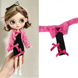 For Blythe Doll Outfit Clothes Luxury Checkered Coat Dress Set Sweet Princess Bowknot Skirt Clothing For Barbies OB24 Small 1/6