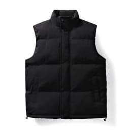Thickened Casual Men's Pure Color down Jacket Vest Autumn Winter Warm Faux down Vest No Sleeve Outerwear Polyester Fiber