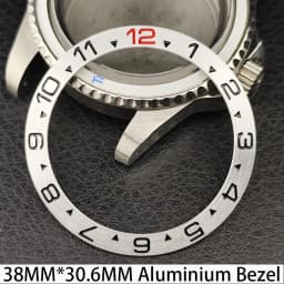 Sloping 38mm * 30.6mm Ceramic/Aluminum Bezel GMT and Diving Watch Insert Fits for 40mm Men's Watch Case Bezel Replacement Insert